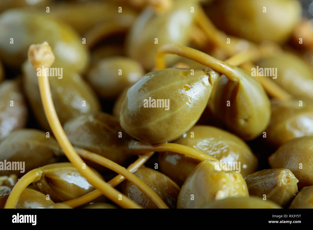 Pickled caper berries . Edible fruits of Capparis . Berries are used as