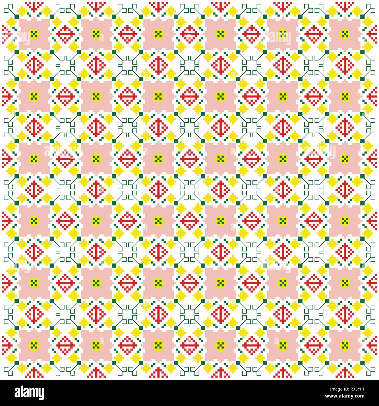 Pixel art pattern bulgarian shevitsa Stock Photo - Alamy