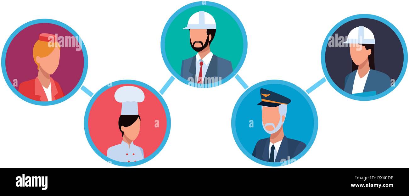 Jobs and professions avatar Stock Vector