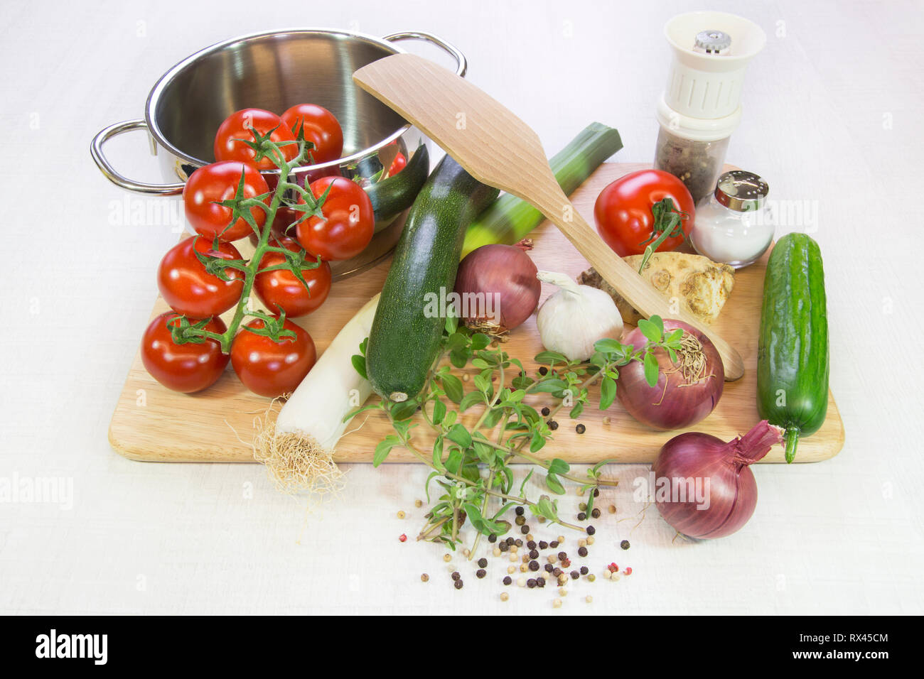 Obst und Gemüse - gesund und frisch Stock Photo