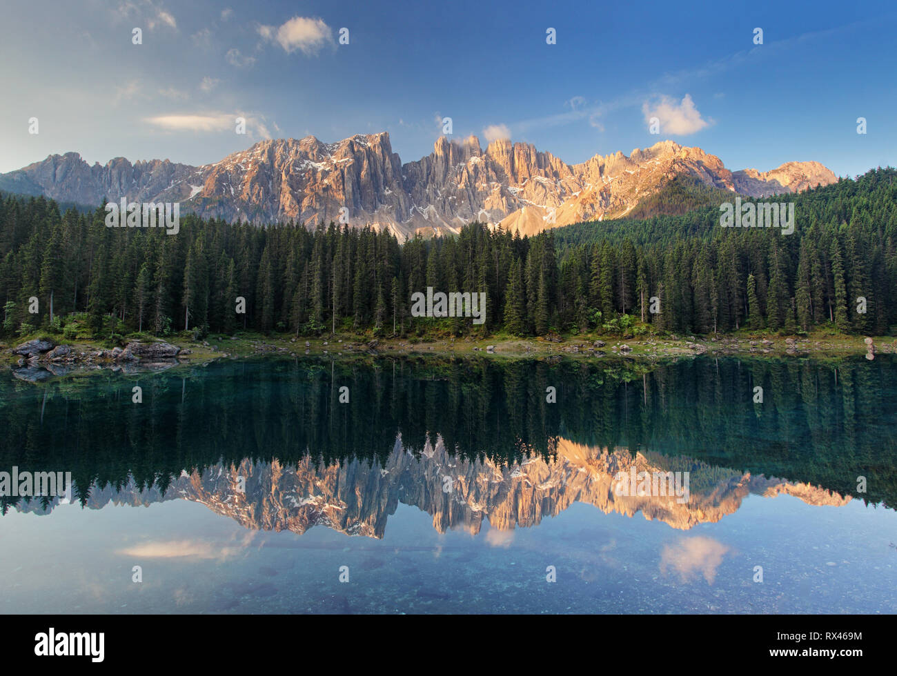 Lake Carezza, Dolomites, Italy Stock Photo