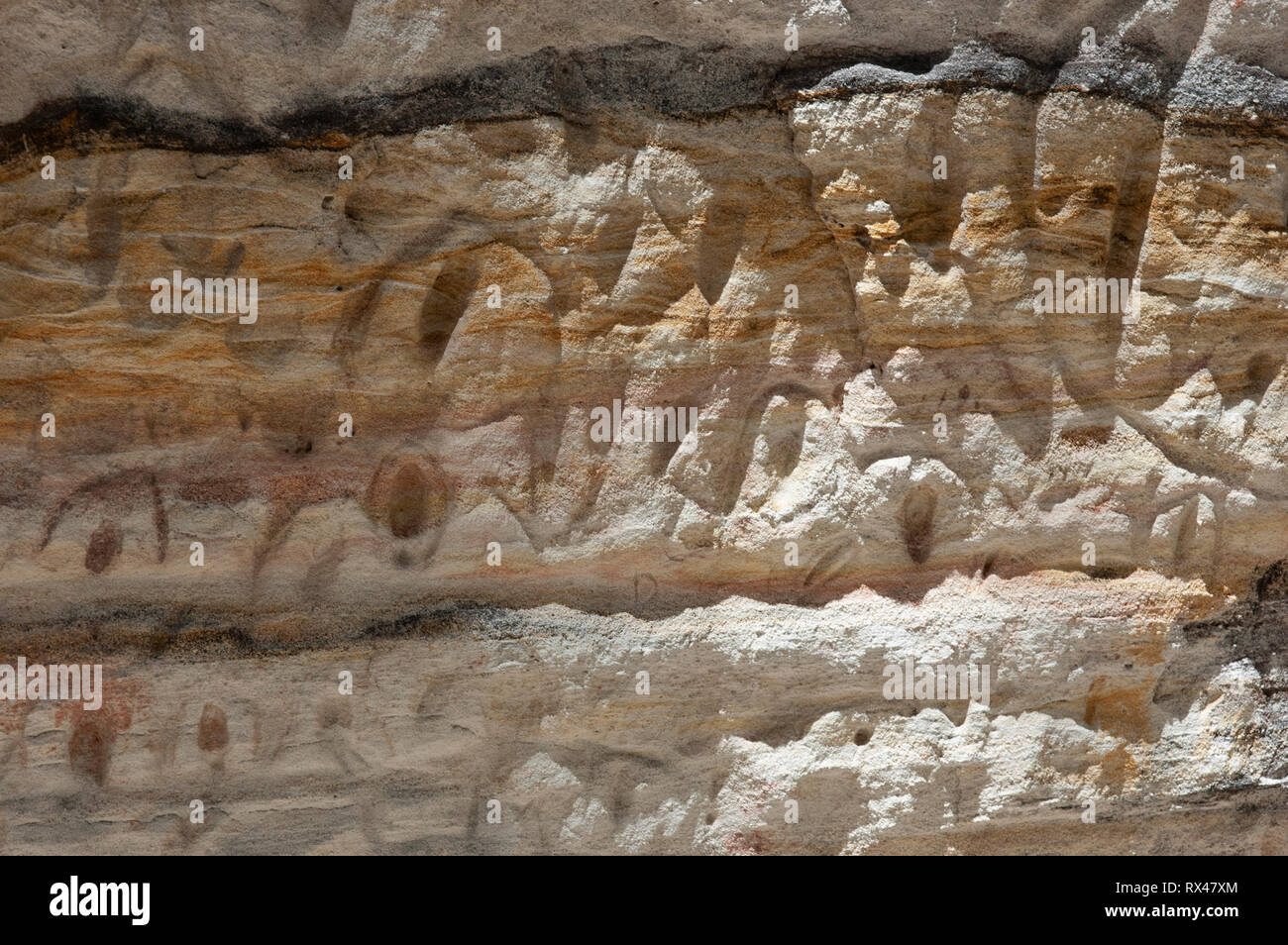 Aboriginal stencil rock art, Art Gallery, Carnarvon Queensland