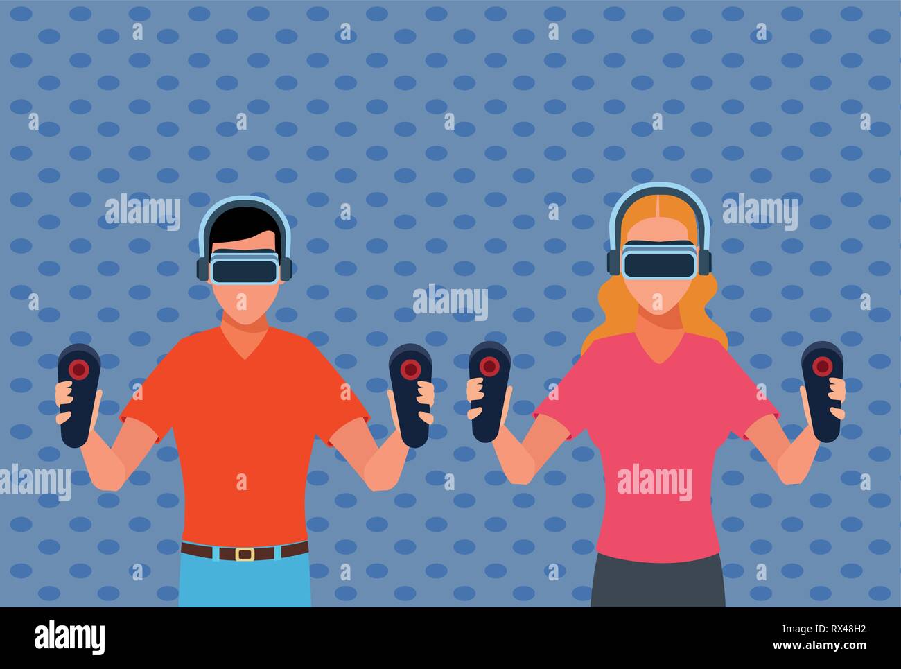 People playing with virtual reality Stock Vector Image & Art - Alamy