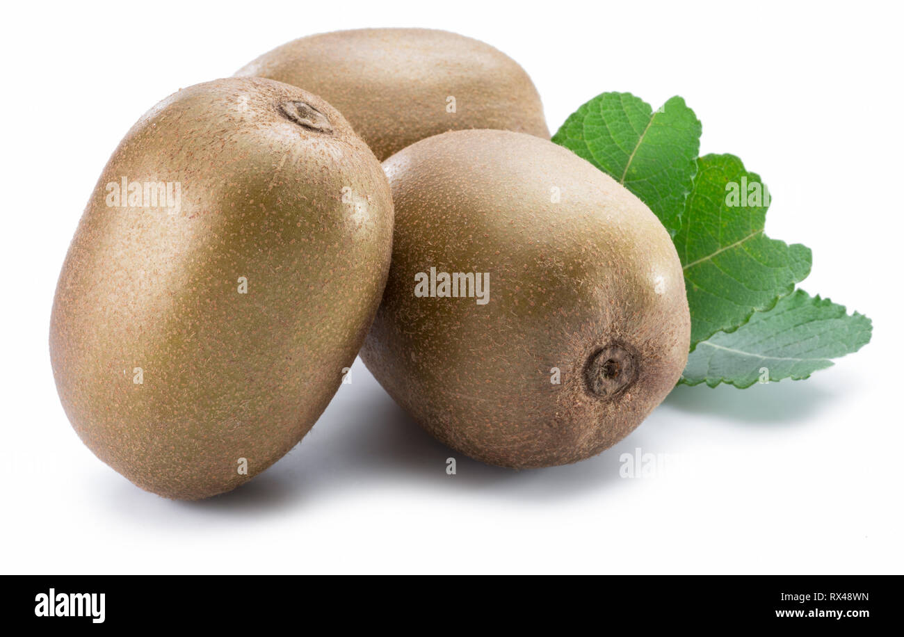 Golden kiwi fruits or Chinese gooseberries isolated on white background