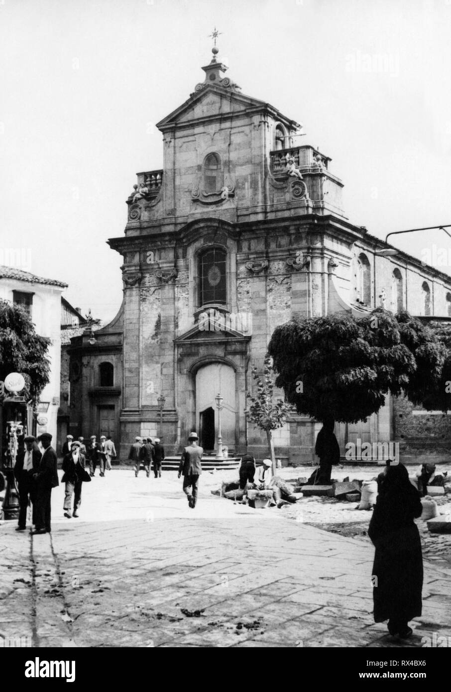 Europe, Italy, Calabria, serra san bruno, view of rosary church, 1920-30 Stock Photo