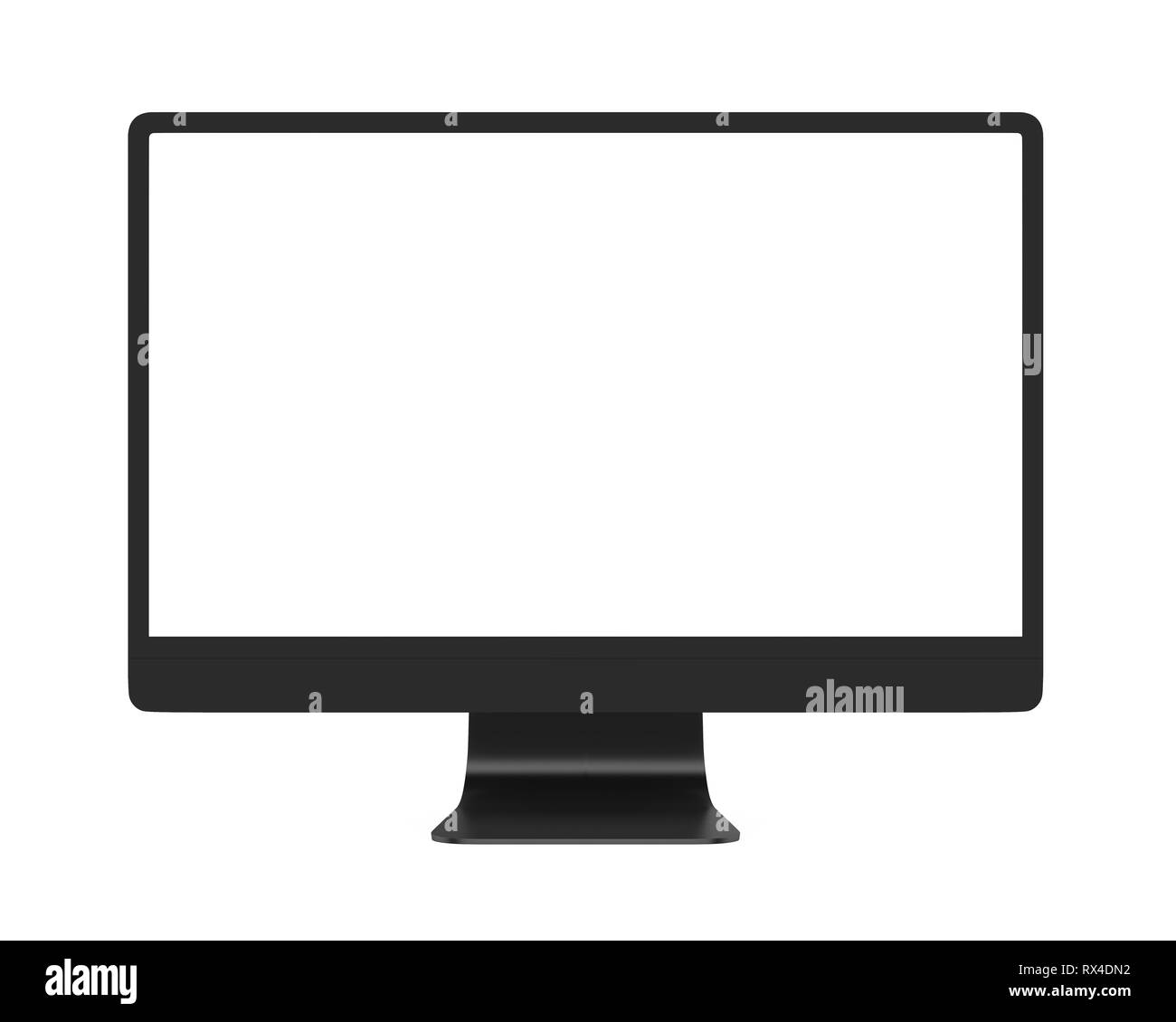 Computer Monitor with Blank White Screen Isolated Stock Photo Alamy