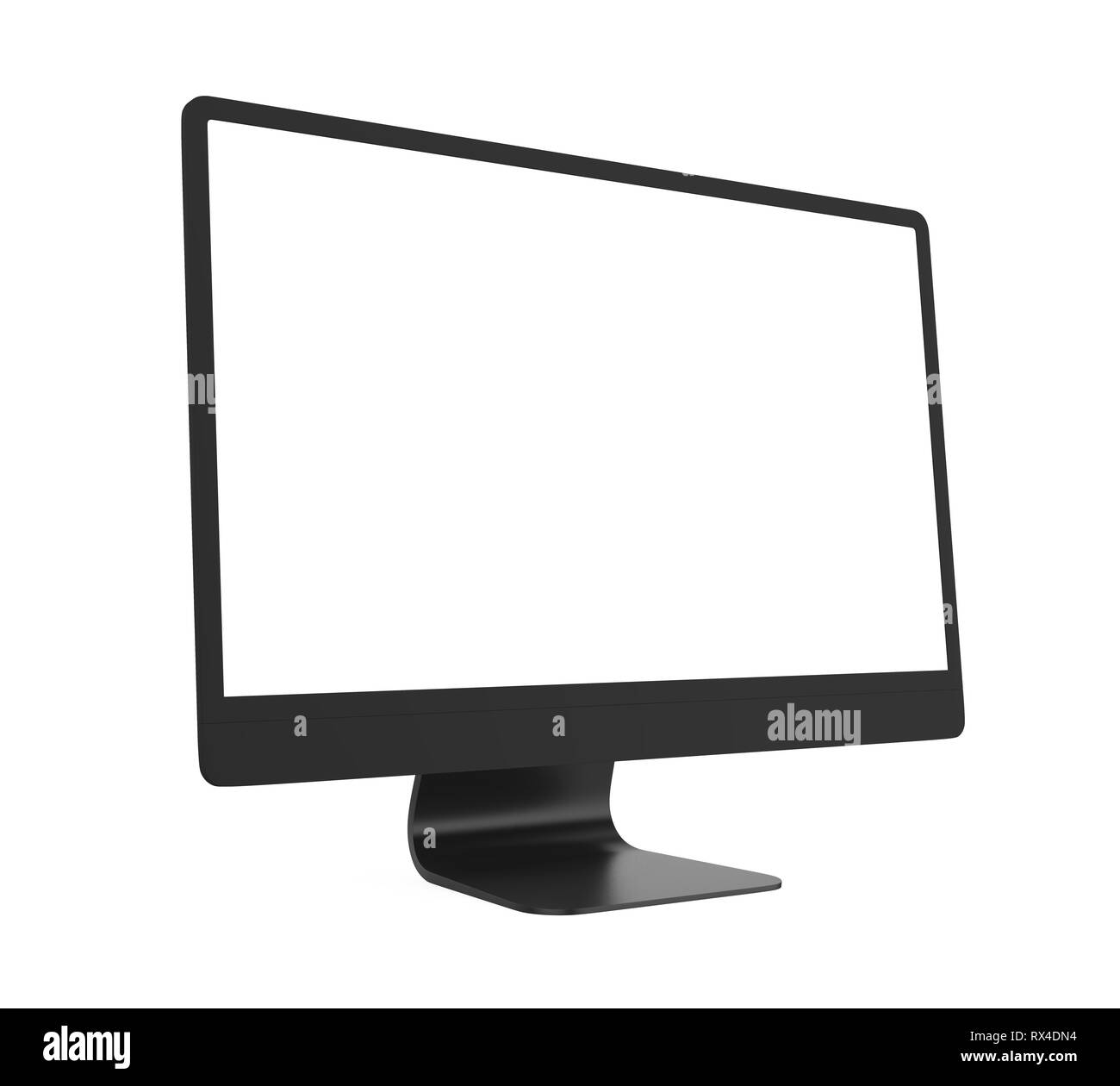 Computer Monitor with Blank White Screen Isolated Stock Photo - Alamy