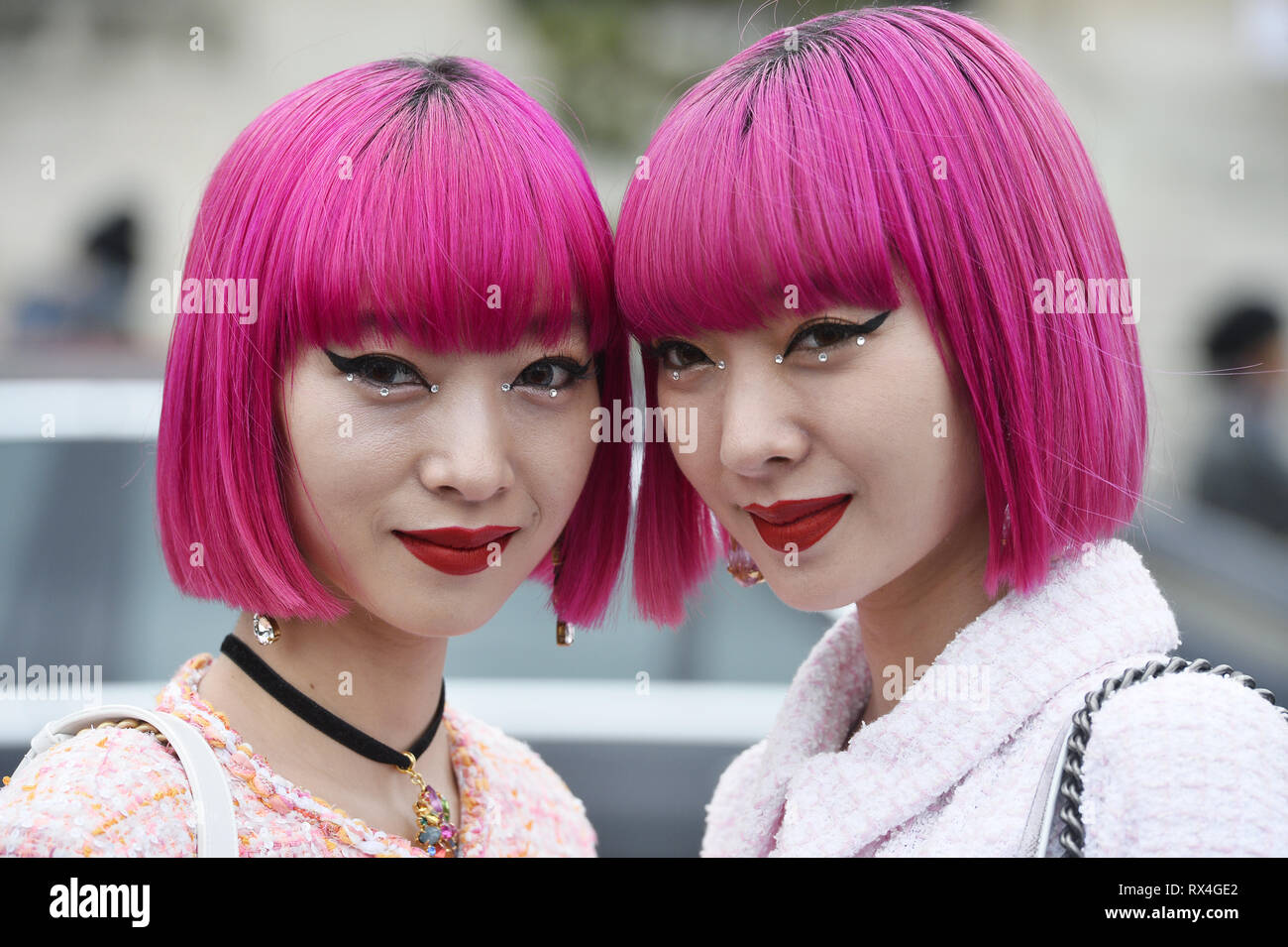 AmiAya - Fashion twins Ami and Aya outside Chanel - Le Grand-Palais - Paris  - France Stock Photo - Alamy