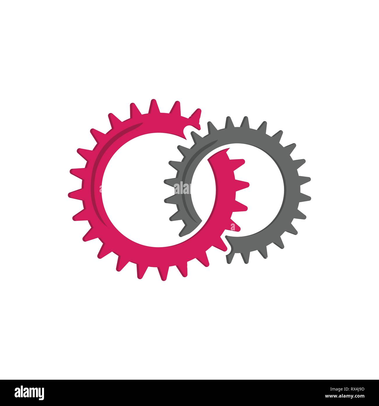 gears icon vector in modern flat style for web, graphic and mobile design. Settings gears icon vector Stock Vector