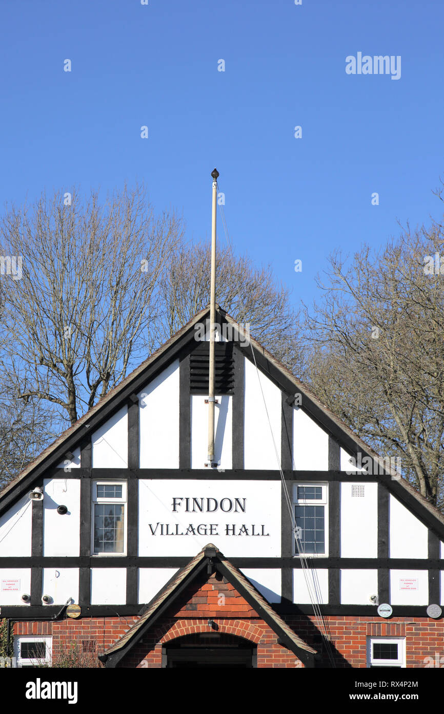 the village hall in findon village in west sussex Stock Photo