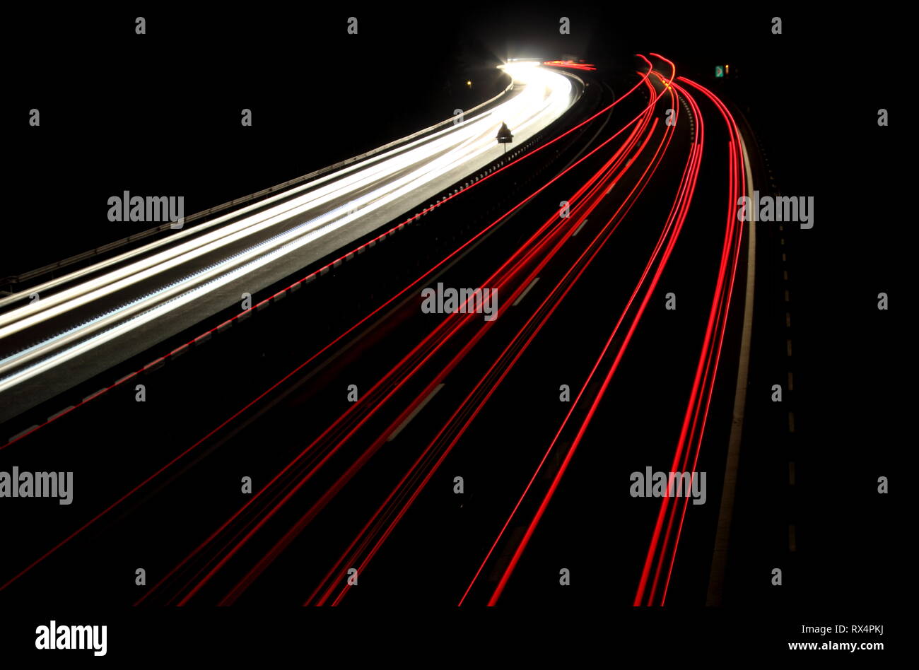 Car light on night traffic in highway Stock Photo Alamy