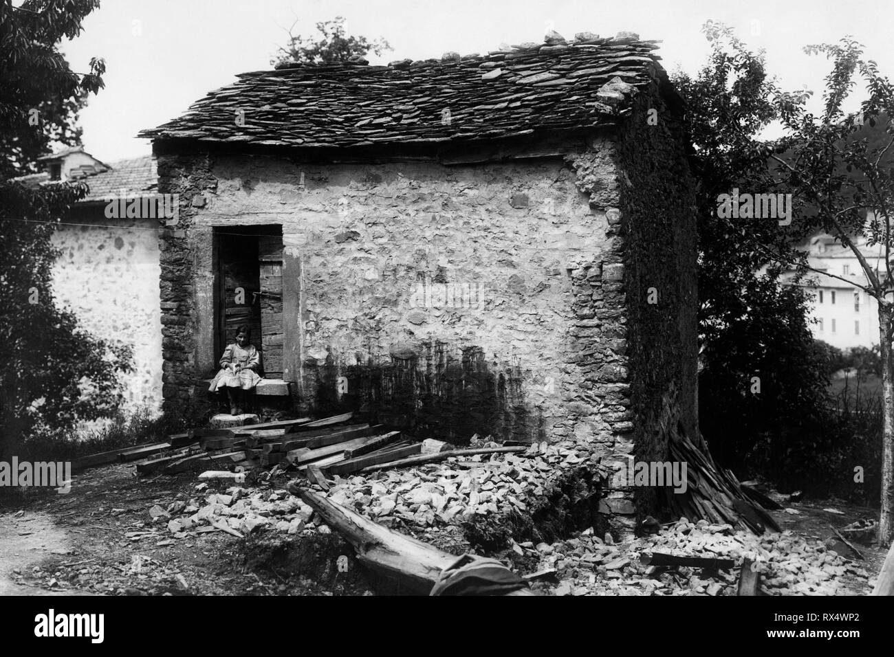 italy, tuscany, san marcello pistoiese, refuge of the condottiero francesco ferrucci, 1910 Stock Photo