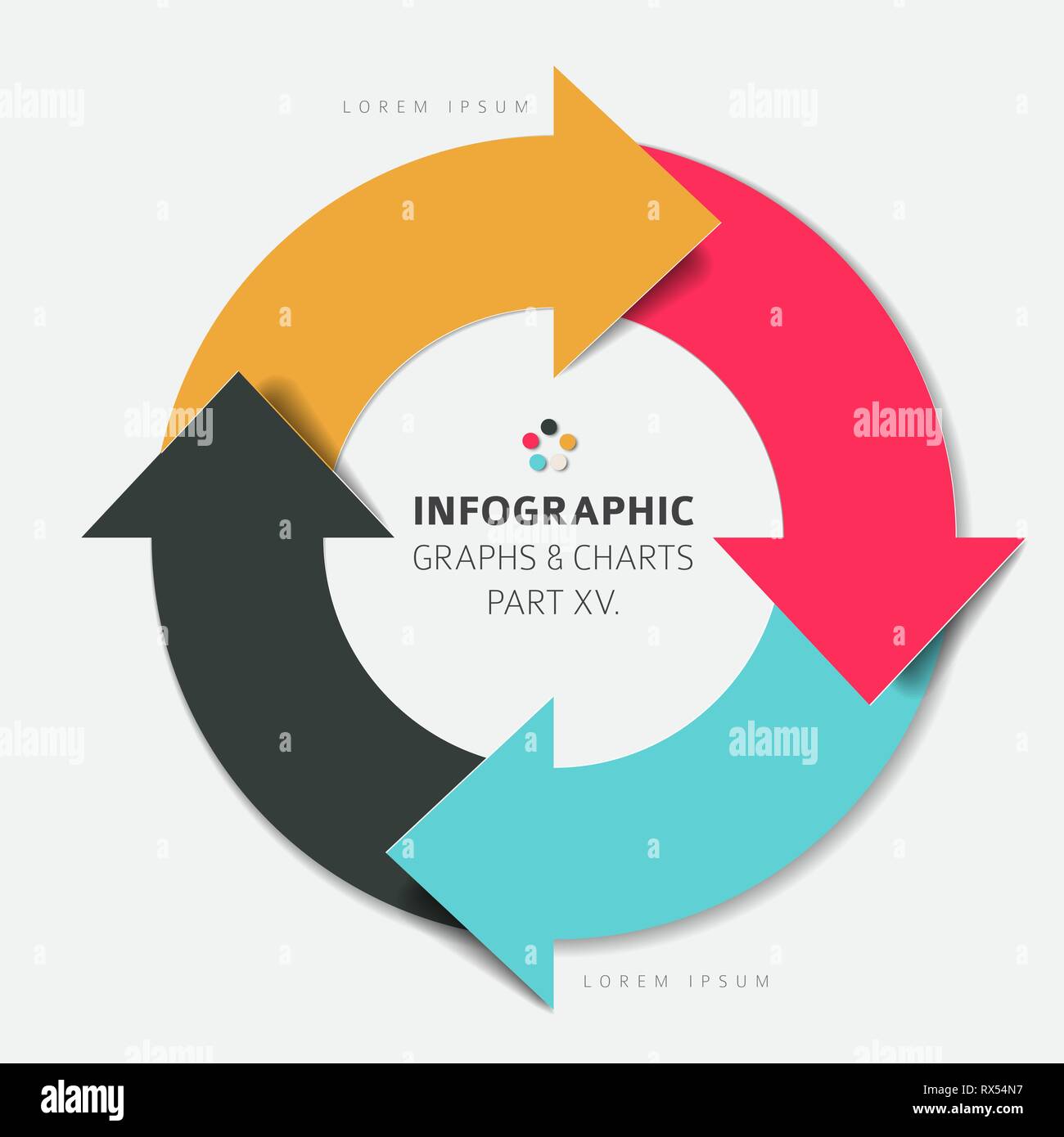 Vector flat design infographic elements ( cycle circle with arrows ...