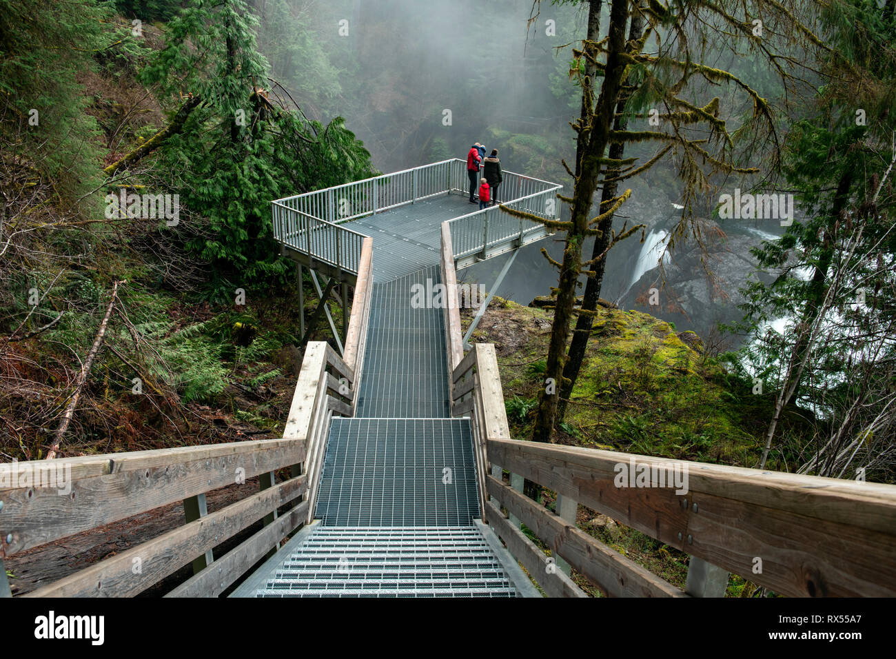Elk Falls Provincial Park, Campbell River, Vancouver Island, BC, Canada Stock Photo