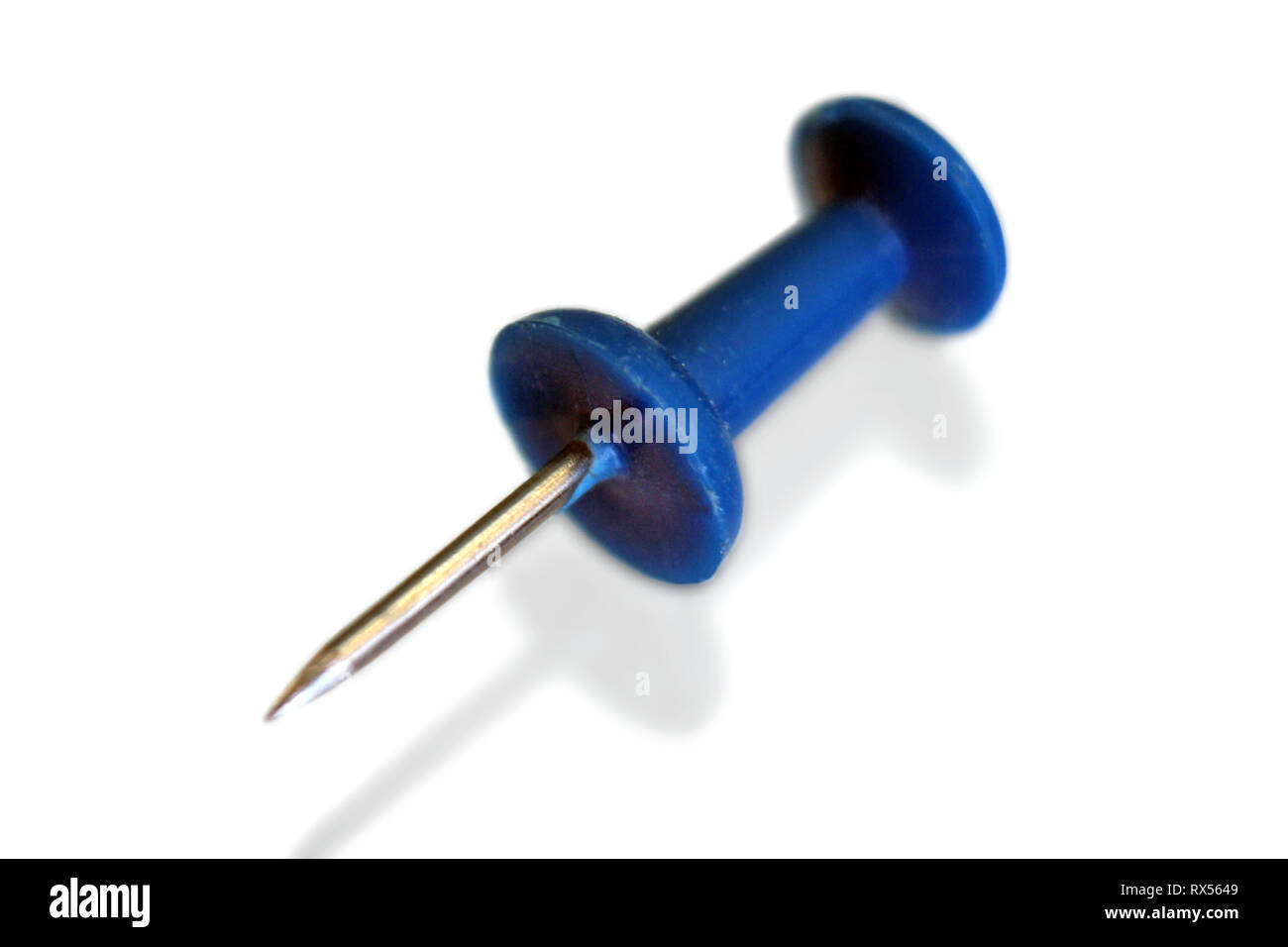 Pushpin, thumbtack, isolated on white background, close-up Stock Photo