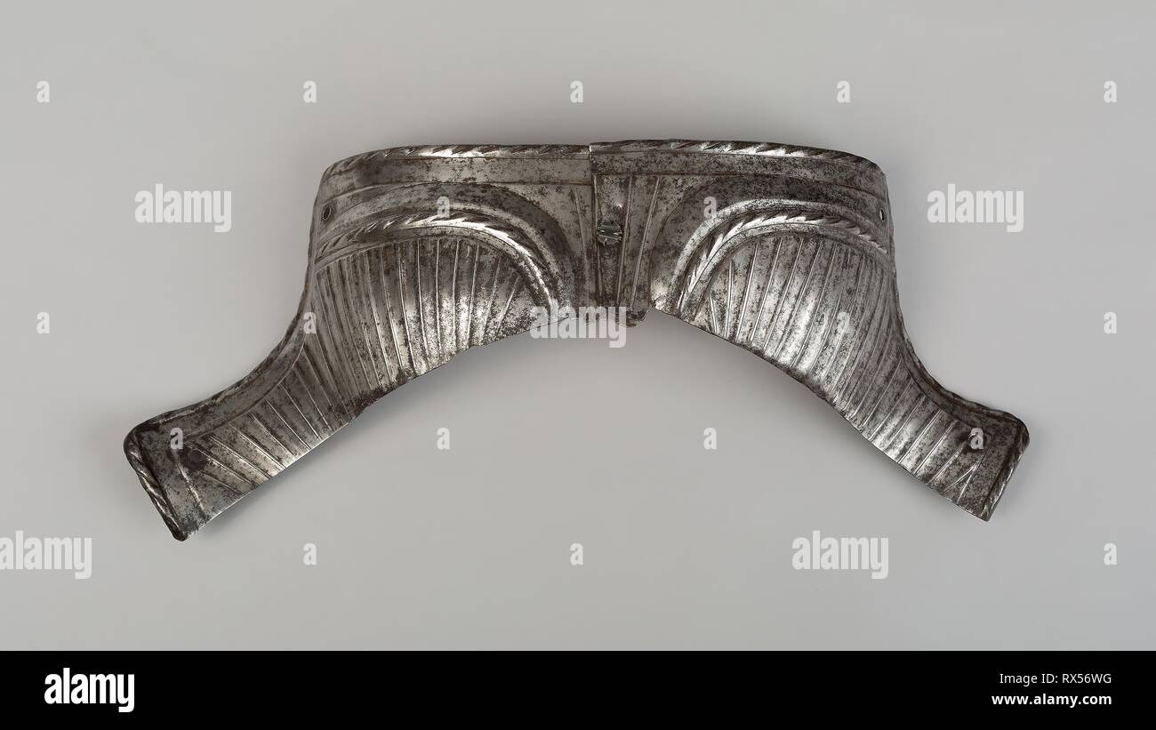 Cantle Plate. German. Date: 1500-1550. Dimensions: . Steel. Origin: Germany. Museum: The Chicago Art Institute. Stock Photo