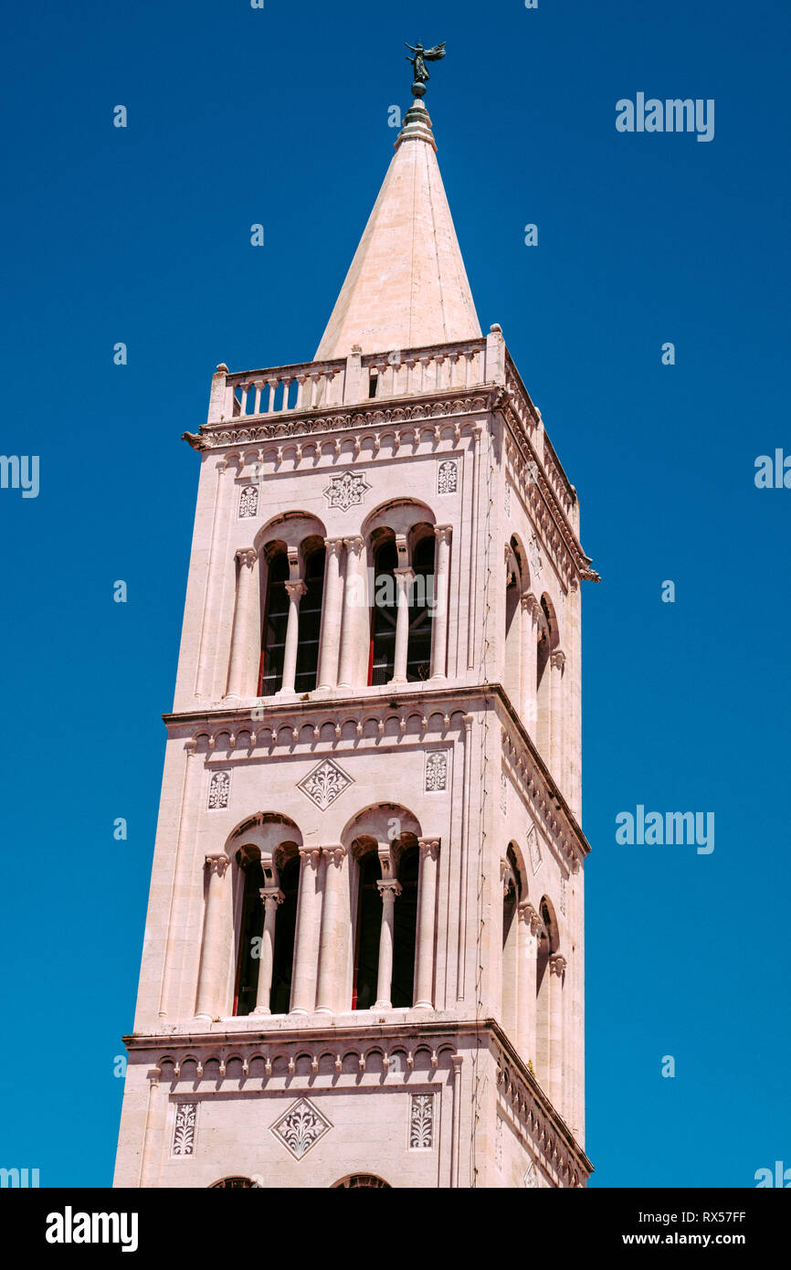 The belltower of Zadar Cathedral, Zadar, Croatia. Stock Photo