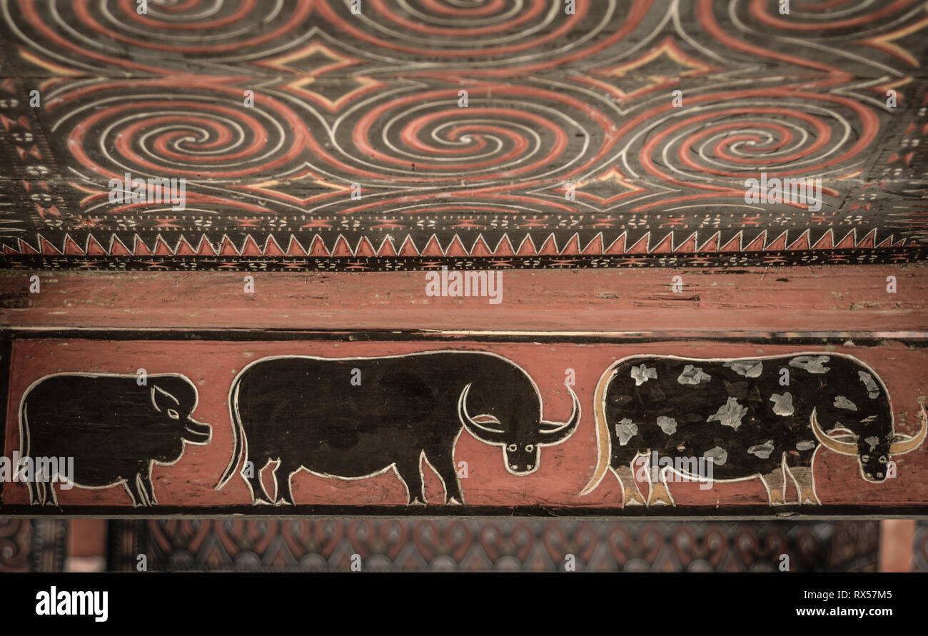 Traditional Art decoration from Tana Toraja. The art usually placed in the Tongkonan house, the Torajan Traditional building. Stock Photo