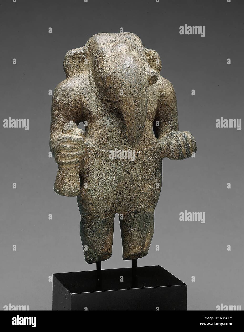 God Ganesha. Cambodia/Vietnam. Date: 601 AD-800 AD. Dimensions: 16.4 × 10 × 7.3 cm (6 3/8 × 3 15/16 × 2 7/8 in.). Sandstone. Origin: Cambodia. Museum: The Chicago Art Institute. Stock Photo