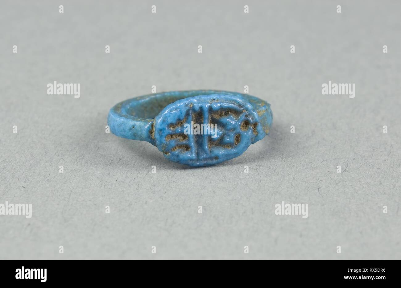 Ring: Rameses-mry-Amun?. Egyptian. Date: 1147 BC-1143 BC. Dimensions: W. 0.8 cm (5/16 in.); diam. 2.1 cm (13/16 in.). Faience. Origin: Egypt. Museum: The Chicago Art Institute. Author: Ancient Egyptian. Stock Photo