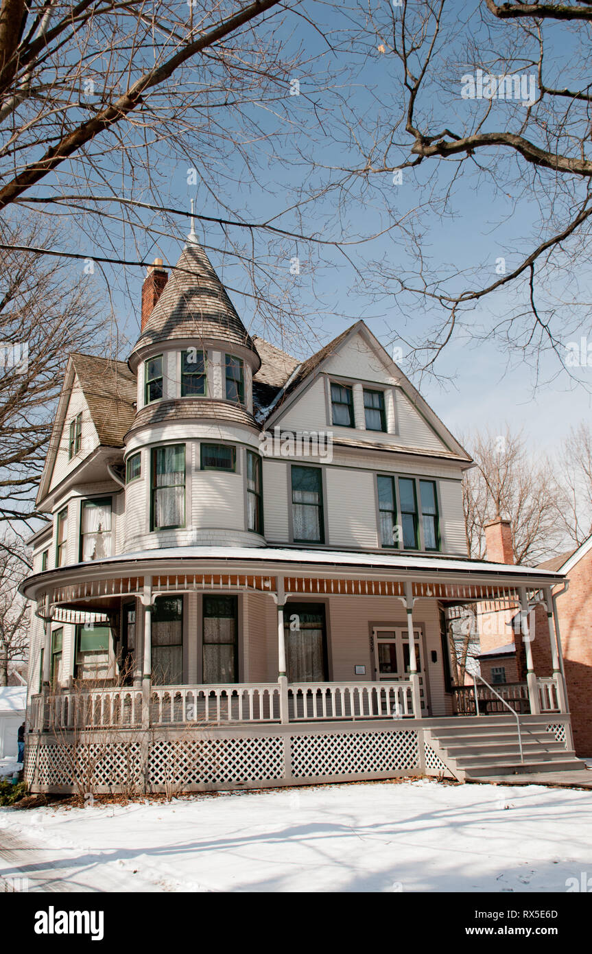 America, United States, Illinois, Chicago, Oak Park Ernest Hemingway birthplace home Stock Photo