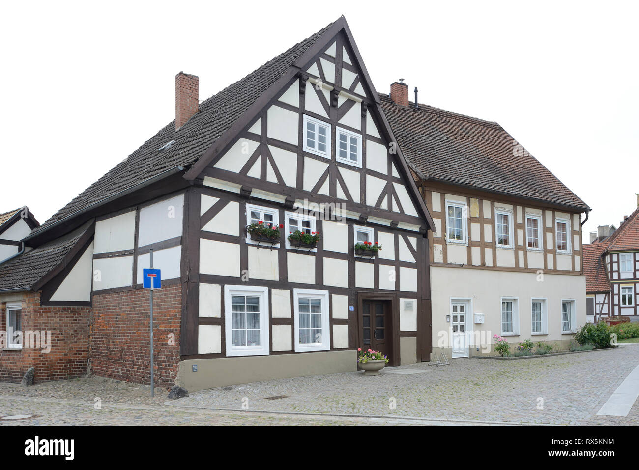 Frame house in old town of Wittstock, Brandenburg, Germany Stock Photo