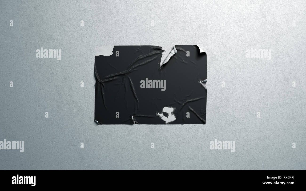 Download Blank Black Wheatpaste Adhesive Torn Poster Mockup White Textured Wall 3d Rendering Empty Horizontal Wall Canvas Mock Up Clear Raggy Signage For Ad Stock Photo Alamy