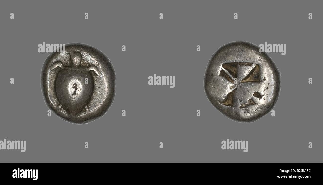 Stater (Coin) Depicting a Sea Turtle. Greek. Date: 650 BC-600 BC.  Dimensions: Diam. 2 cm; 12.22 g. Silver. Origin: Greece. Museum: The  Chicago Art Institute. Author: ANCIENT GREEK Stock Photo - Alamy