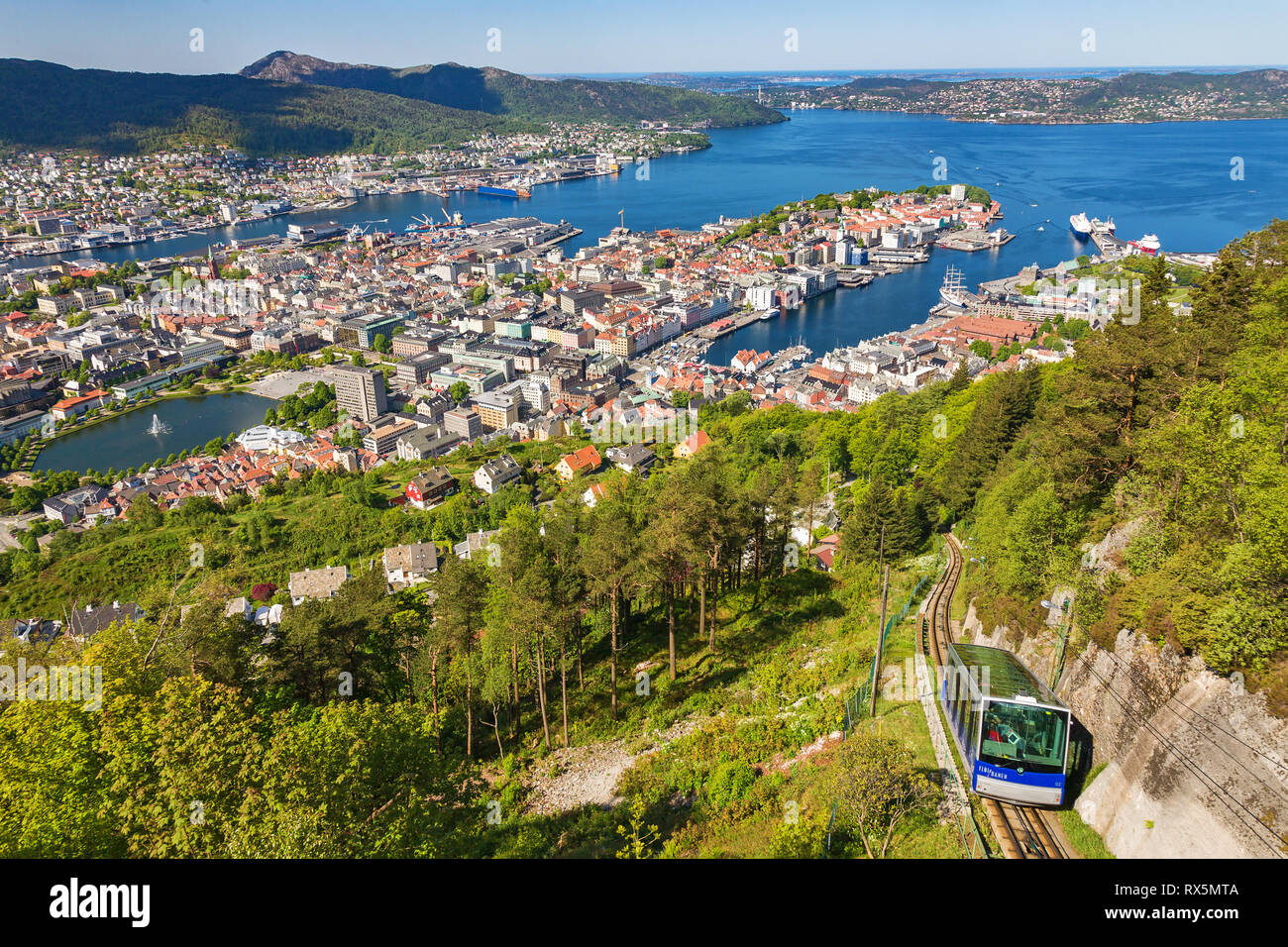 View over Bergen city in Norway Stock Photo - Alamy