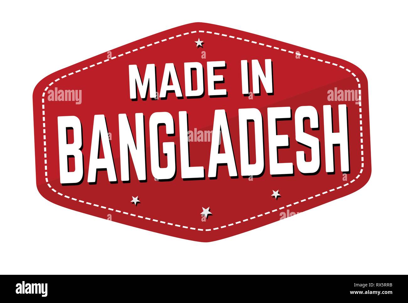 Made in Bangladesh label or sticker on white background, vector illustration Stock Vector