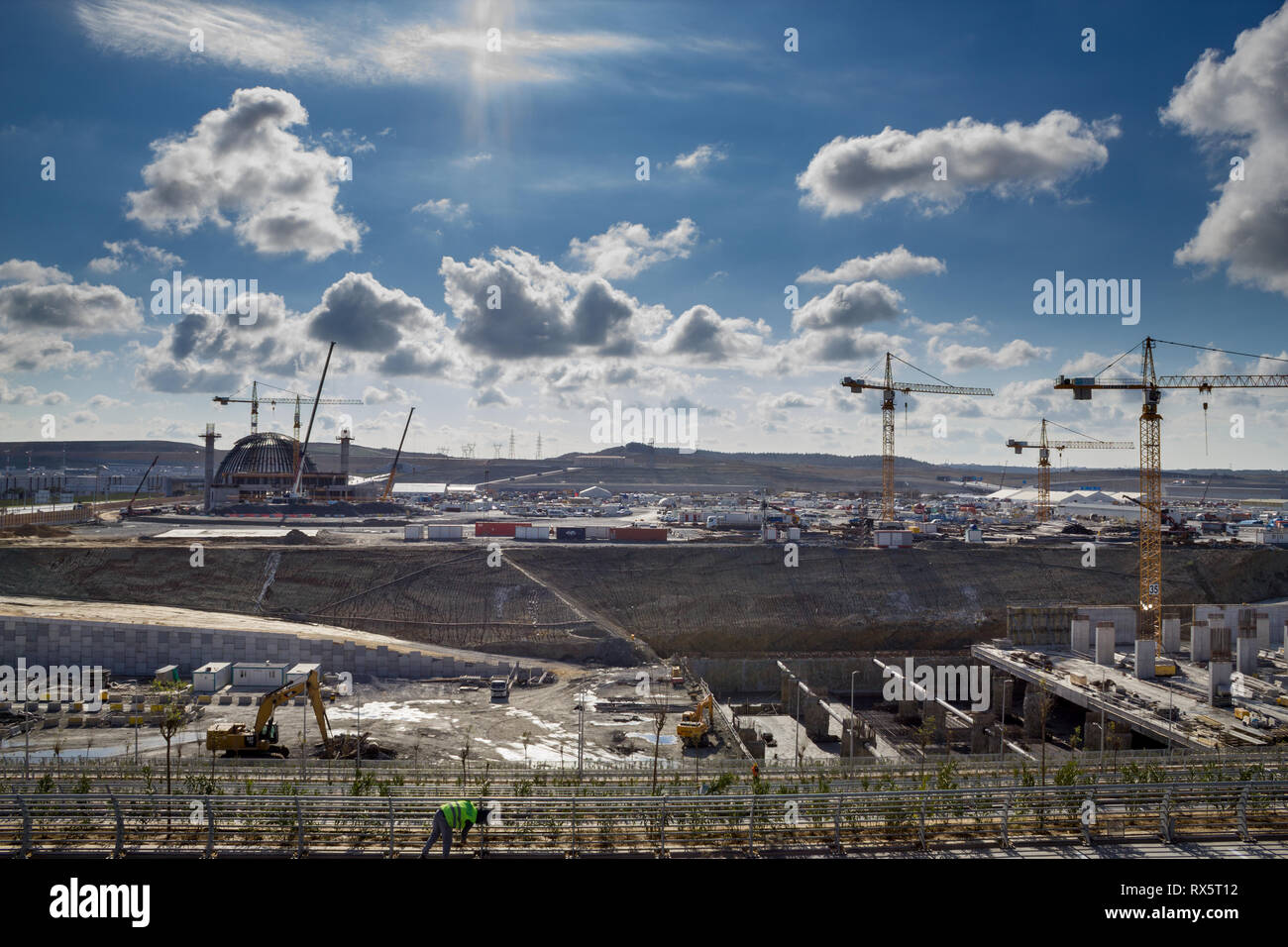 Istanbul / Turkey - November 13 2018:  New Istanbul Airport Terminal. Third Istanbul Airport, External view and construction Stock Photo