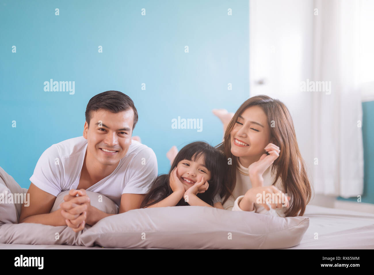 Portrait Happy Asian Family. Stock Photo