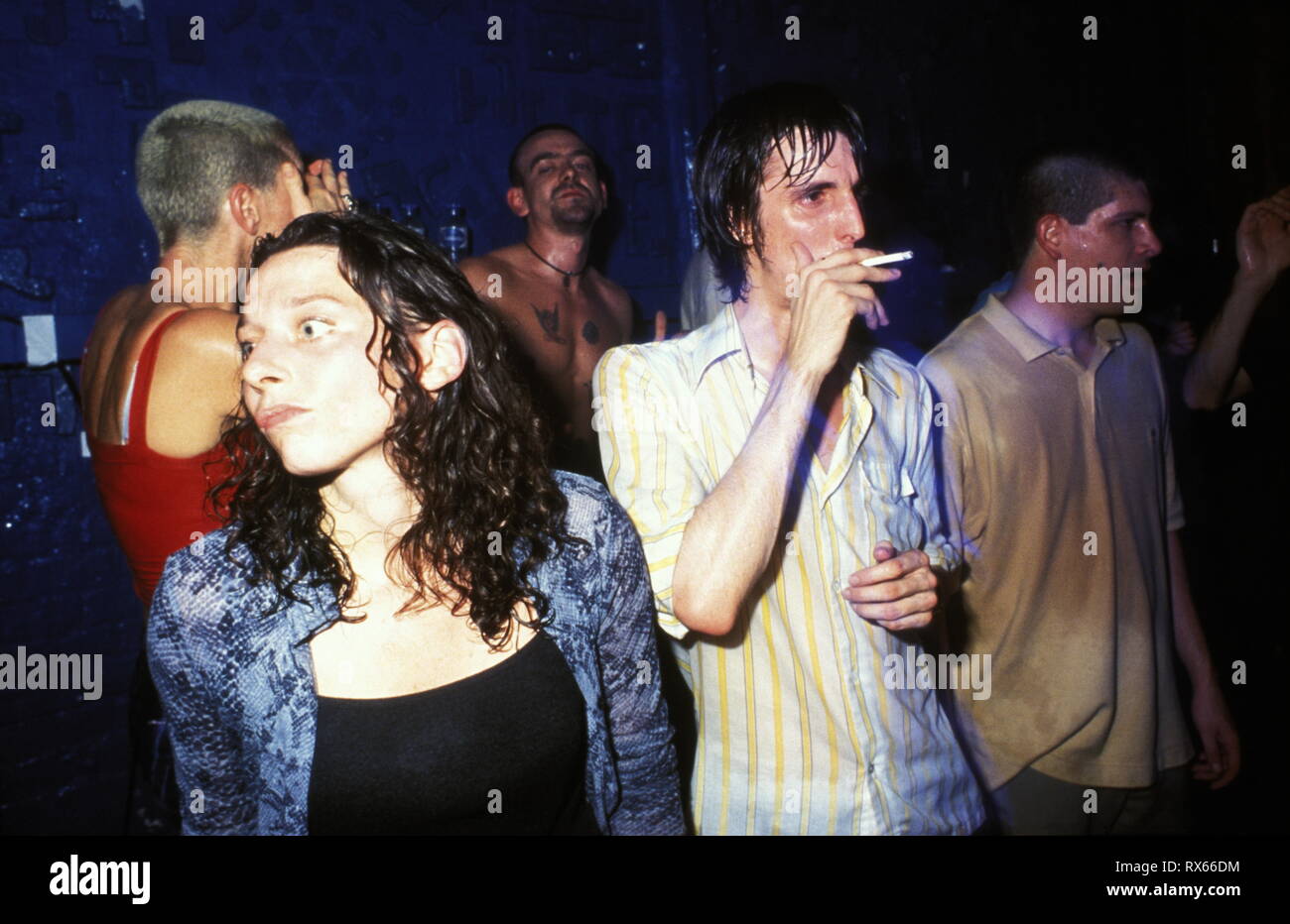 Sweaty people on drugs at a club, UK 1990's Stock Photo - Alamy