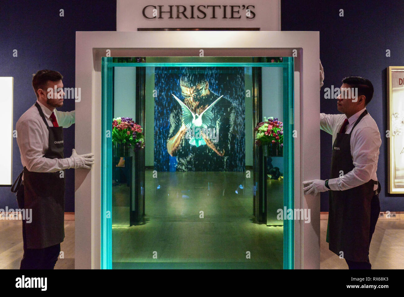 EMBARGOED UNTIL 23:00PM ON FRIDAY 8TH MARCH 2019. Christie's King Street, London, UK. 8th Mar, 2019. Christie's presents an exhibition of works from its upcoming The George Michael Collection Evening and Online Auctions, on view to the public from 9-15 March 2019. Art Work: Damien Hirst, The Incomplete Truth, 2006, estimate: £1,000,000-1,500,000. Credit: claire doherty/Alamy Live News Stock Photo