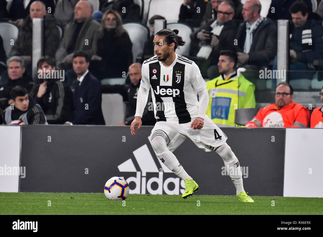Turin, Italy. 8th Mar 2019. Martin Caceres (Juventus FC) during the Serie A football match between Juventus FC and Udinese Calcio at Allianz Stadium on 8th Mars, 2019 in Turin, Italy. Credit: FABIO PETROSINO/Alamy Live News Stock Photo