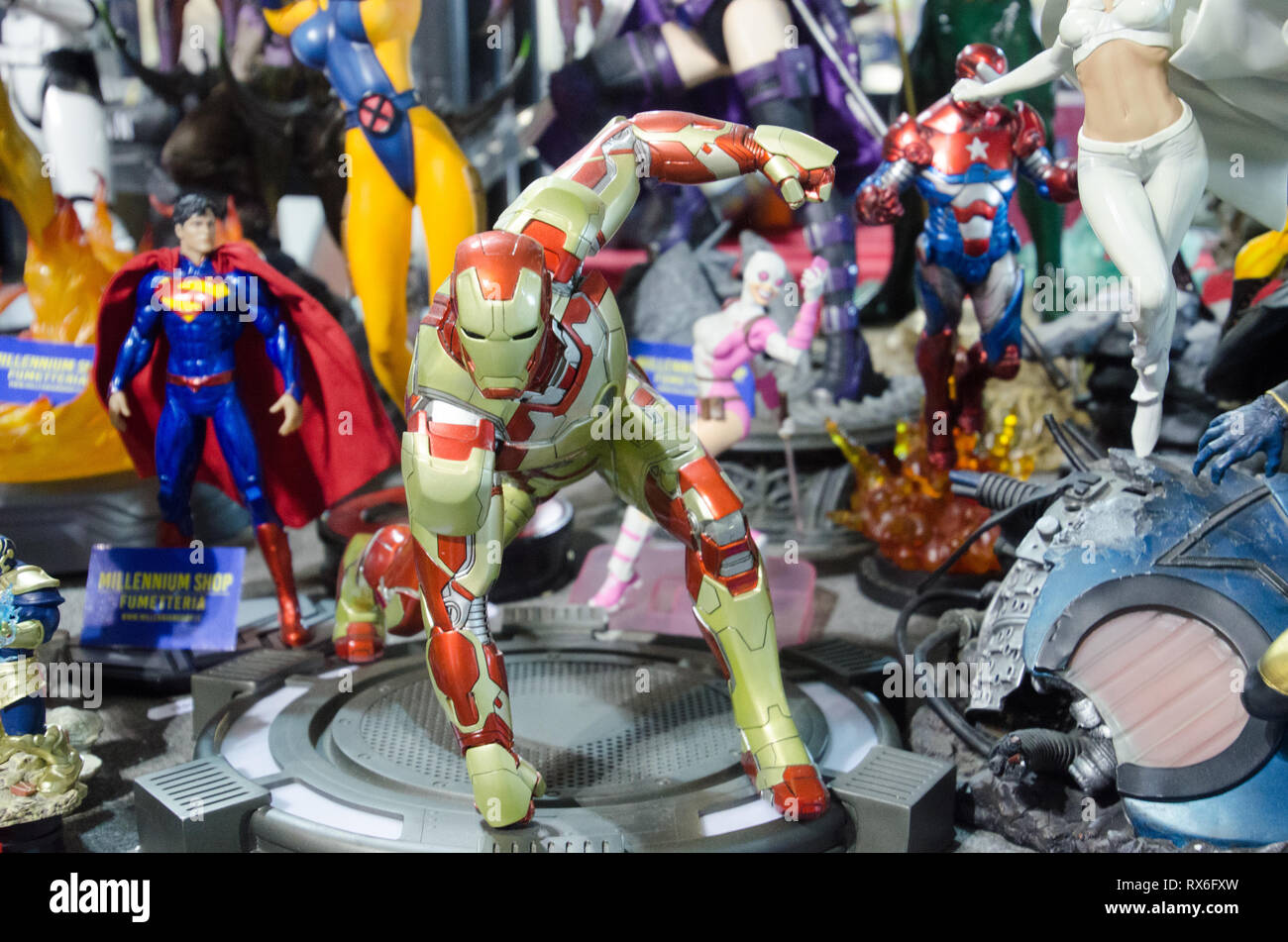 Milan, Italy. 8th Mar 2019. Action Figures during Cartoomics in Milano.  March 8th, 2018 Credit: Pandarius/Alamy Live News Stock Photo - Alamy