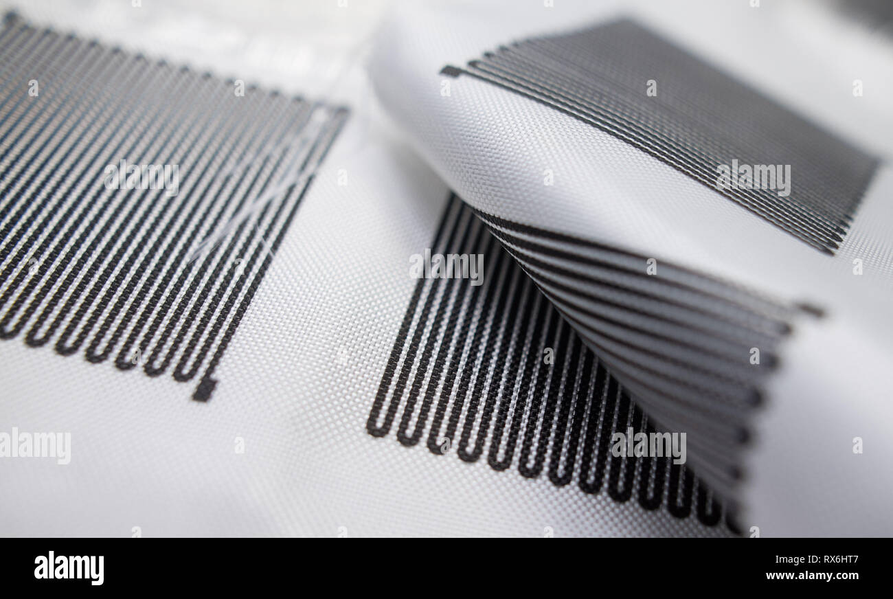 Denkendorf, Germany. 04th June, 2018. A glass fibre fabric with current-conducting lines made of carbon black paste is located in a laboratory of the German Institutes for Textile and Fibre Research. For example, the printed cables create sensors for technical applications. (about dpa: 'Denkendorf inventors are working on sensors for batteries in electric cars' from 09.03.2019) Credit: Sebastian Gollnow/dpa/Alamy Live News Stock Photo