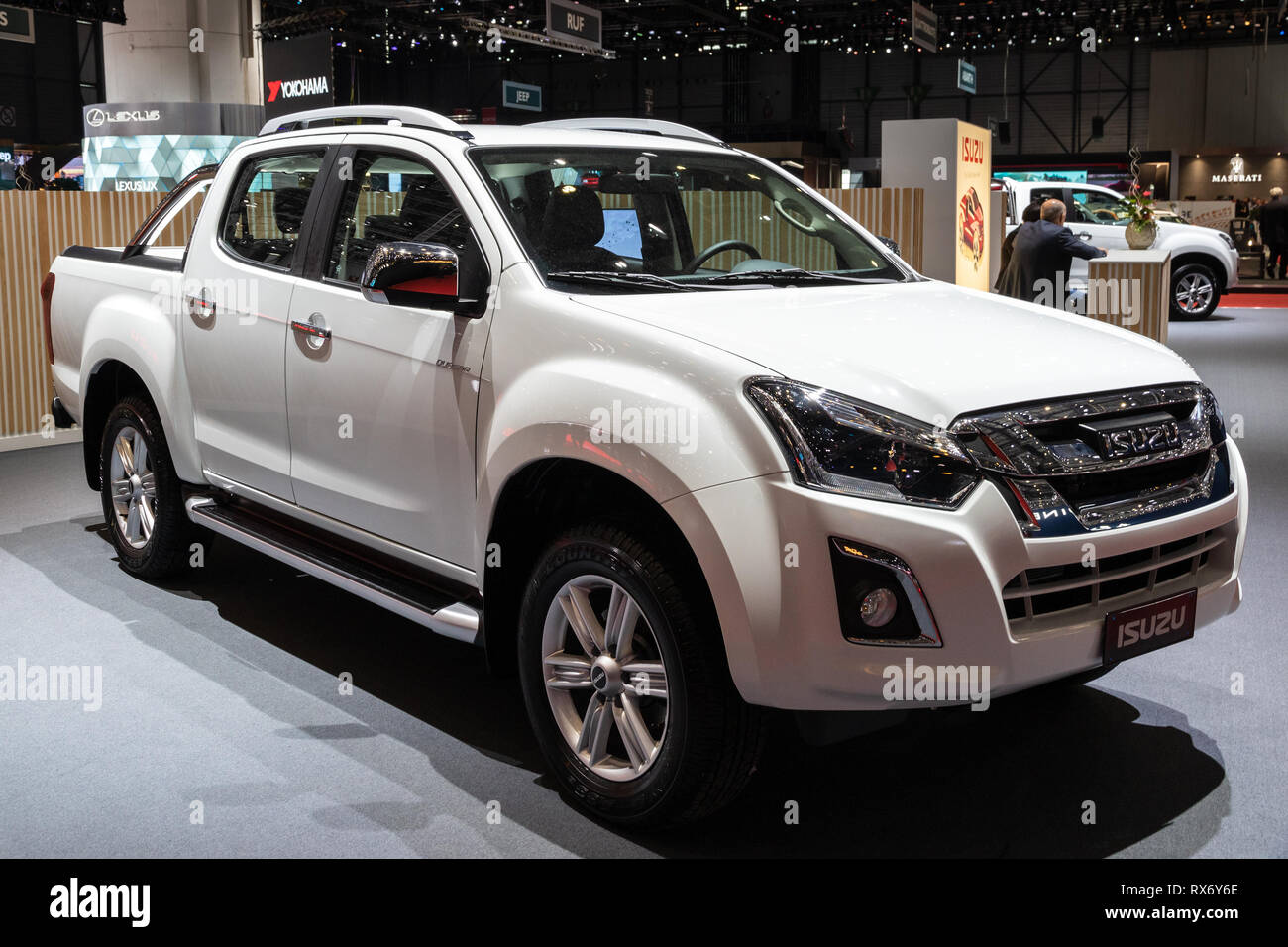 GENEVA, SWITZERLAND - MARCH 6, 2018: Isuzu D-Max Quasar car showcased at the 88th Geneva International Motor Show. Stock Photo