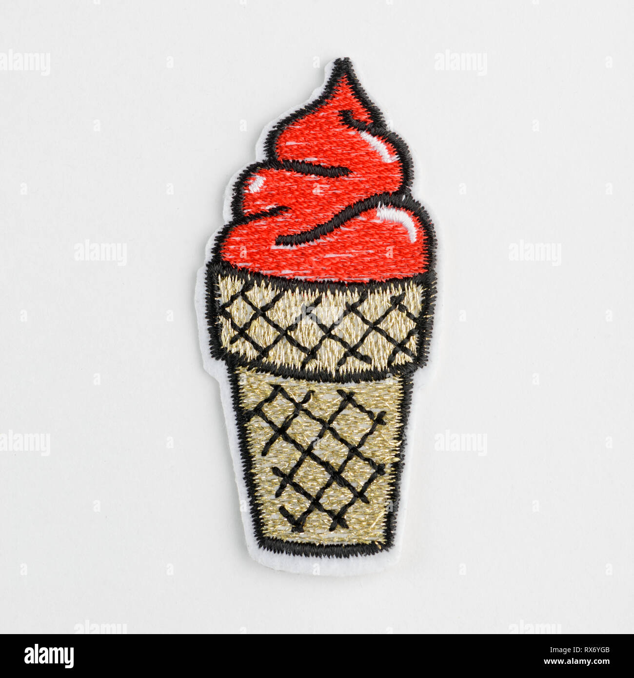 Ice cream embroidered patch Stock Photo
