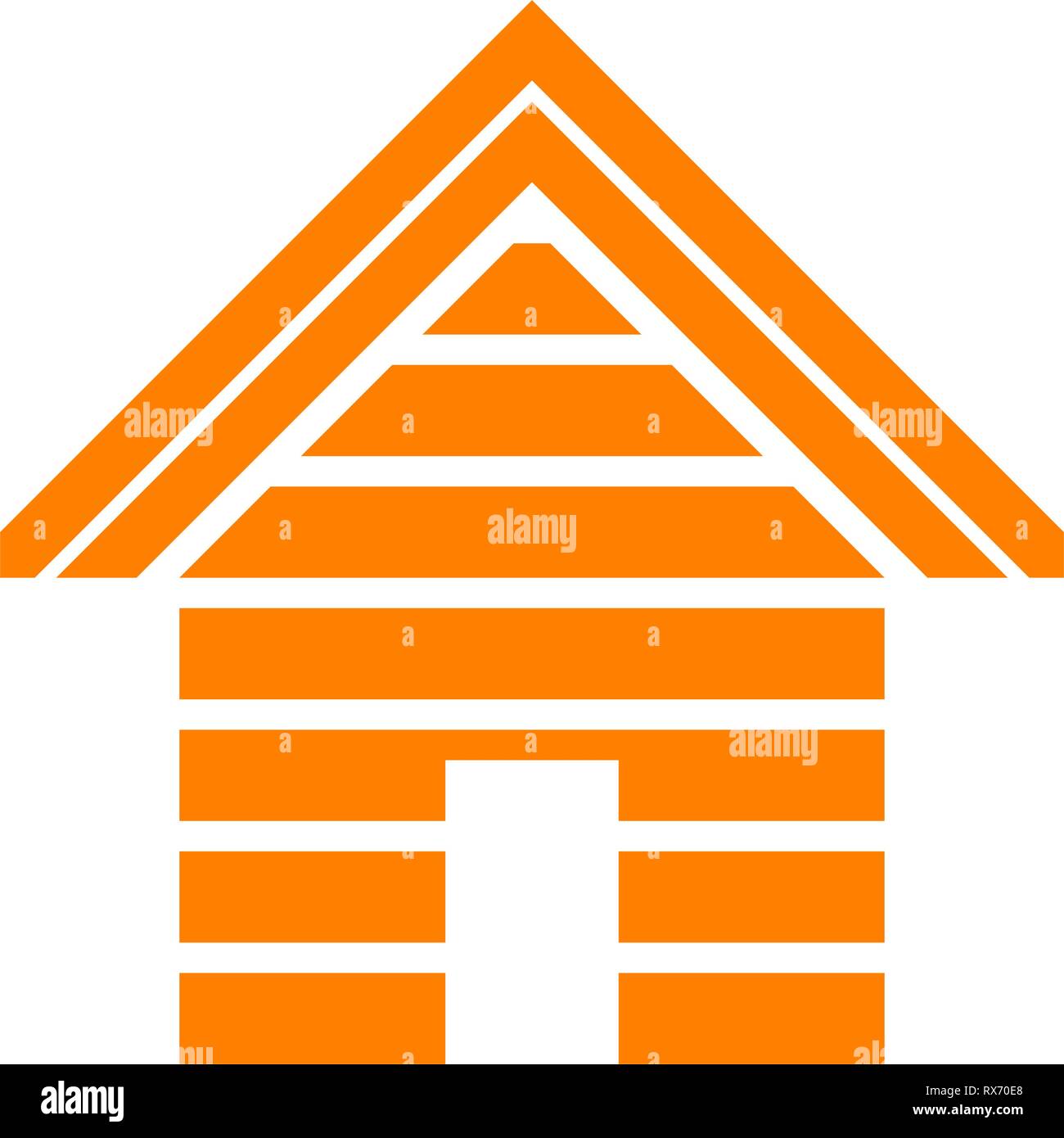 Home symbol icon - orange striped, isolated - vector illustration Stock ...
