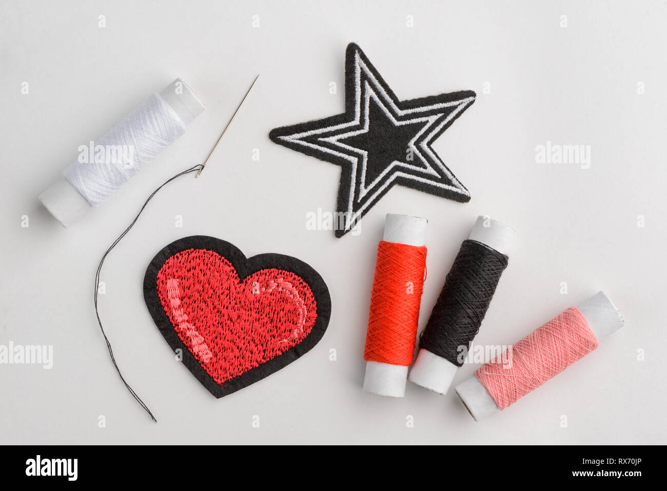 Heart and star patches Stock Photo