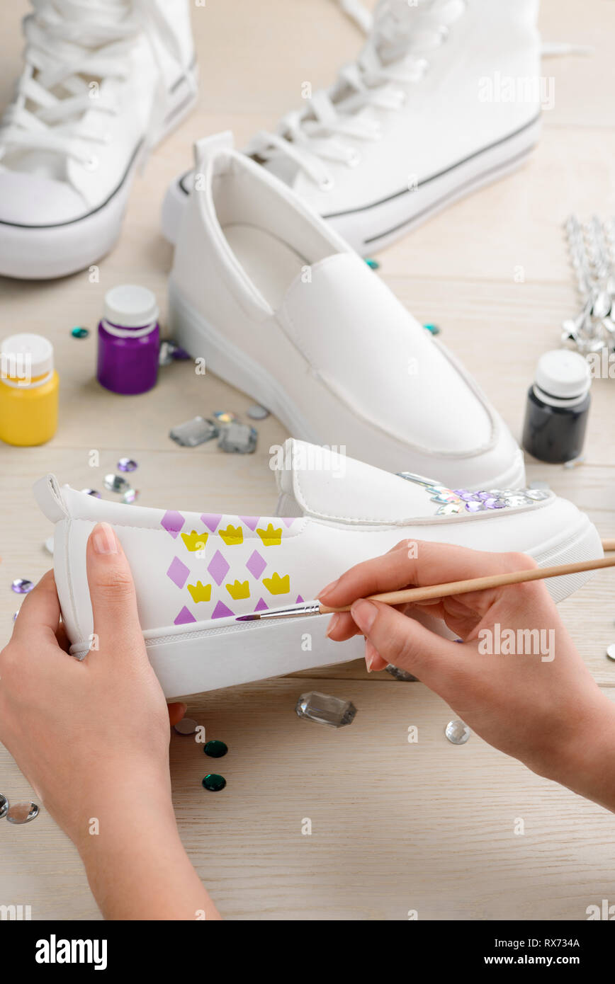 White slipon with glamorous design Stock Photo Alamy