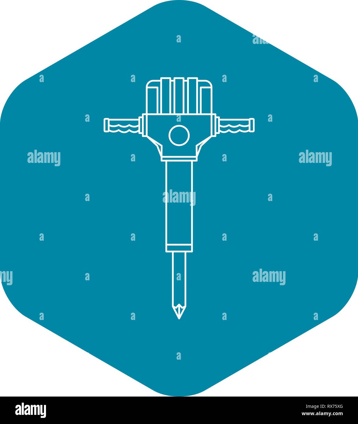 Jackhammer icon, outline style Stock Vector