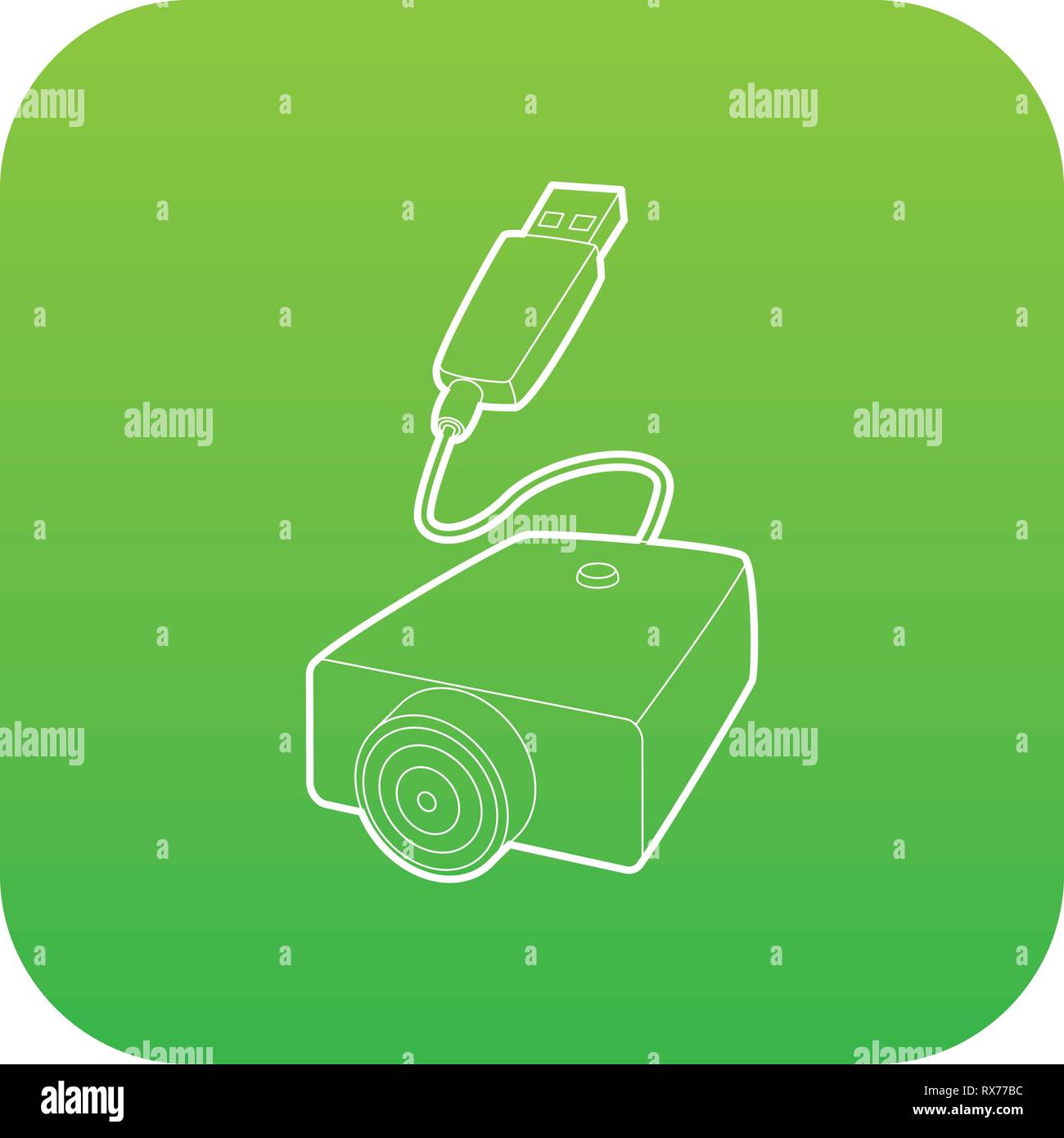 E-cigarette USB cable charge icon, outline style Stock Vector