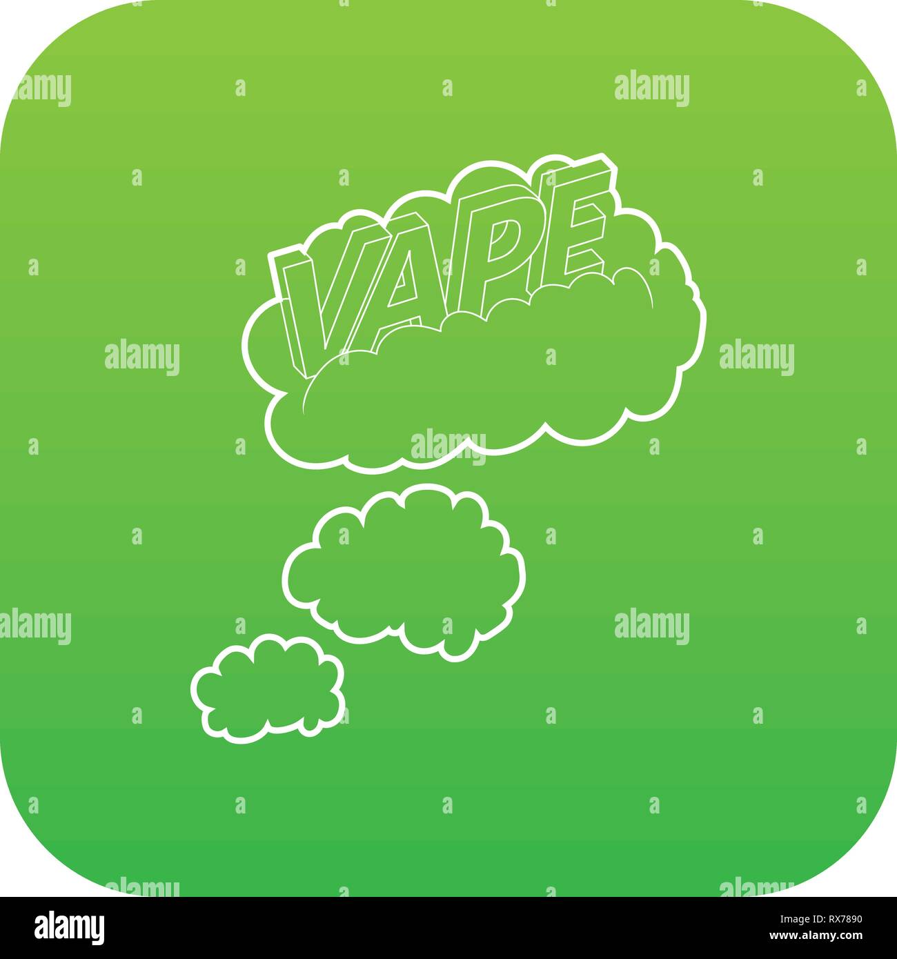 Vape clouds icon, outline style Stock Vector