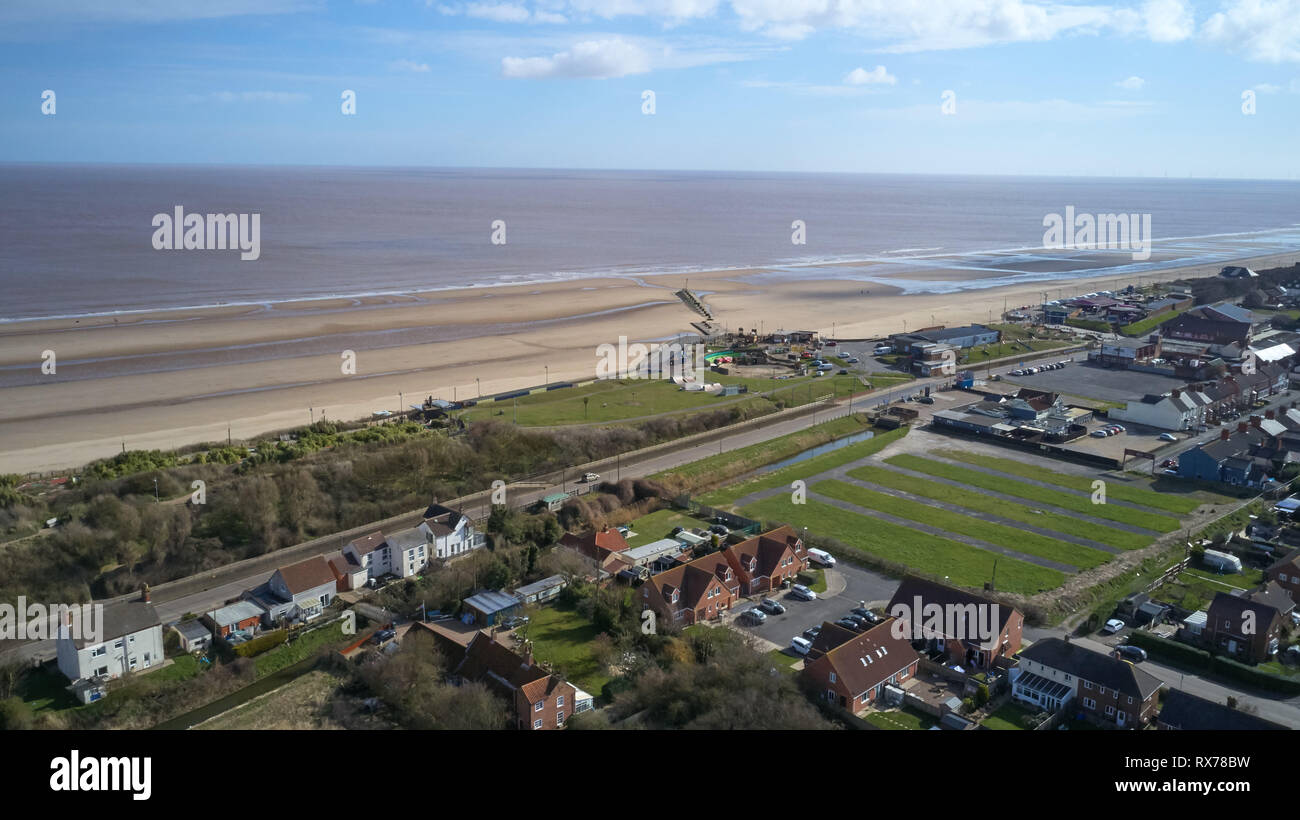 Drone Aerial Shots Of Mablethorpe Lincolnshire From Sea View Car Park Drone Aerial Shots Of Mablethorpe Lincolnshire From Sea View Car Park