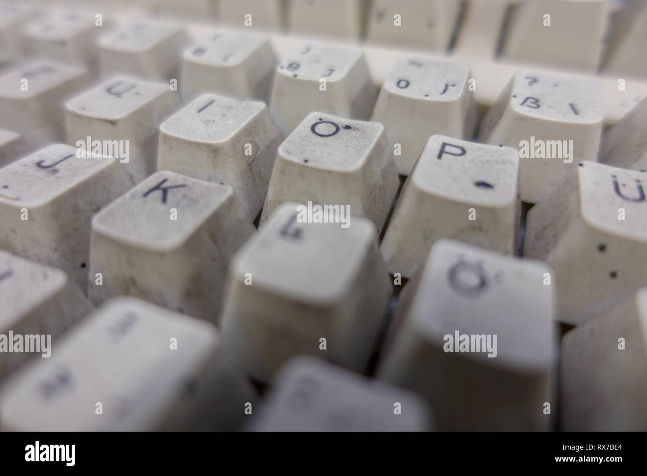 a very dirty computer keyboard Stock Photo Alamy