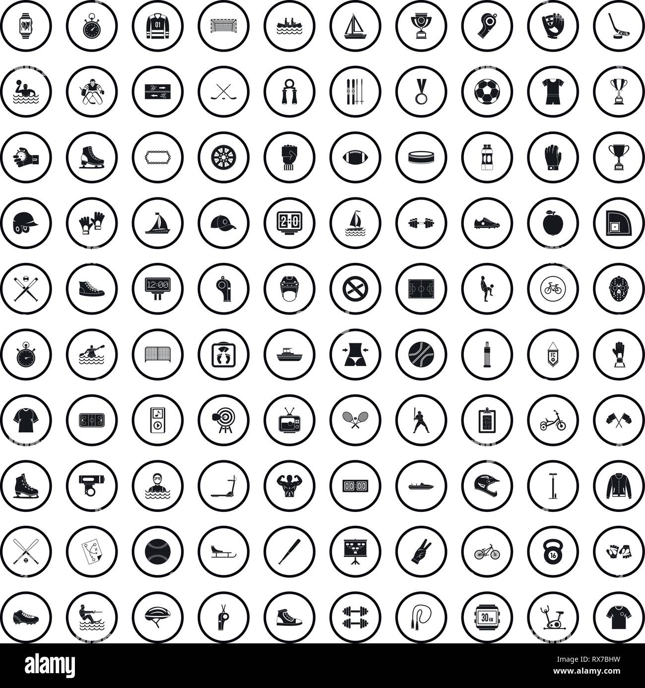 100 sport team icons set, simple style Stock Vector Image & Art - Alamy