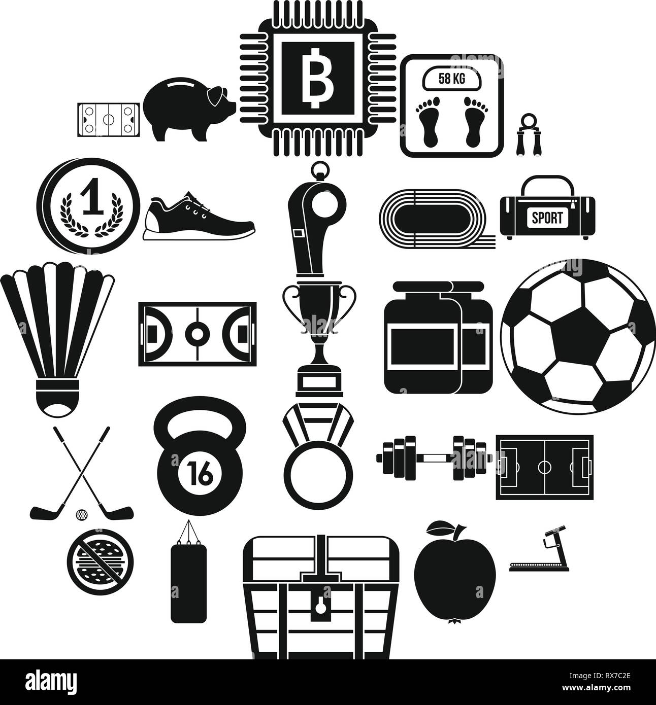 Weekend icons set, simple style Stock Vector Image & Art - Alamy