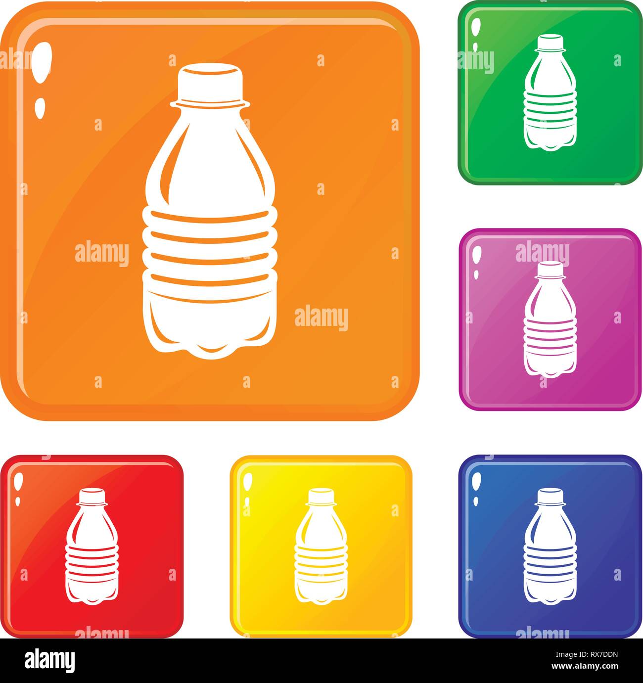 Water bottle icons set vector color Stock Vector Image & Art - Alamy
